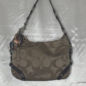 Coach Tan Shoulder Bag with Black Accents